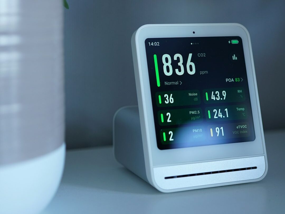 Smart home energy monitor displaying household electricity usage